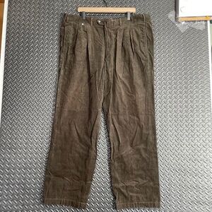 Vintage Y2K Faconnable Forest Green Corduroy Straight Leg Casual Wear‎ Men's 42